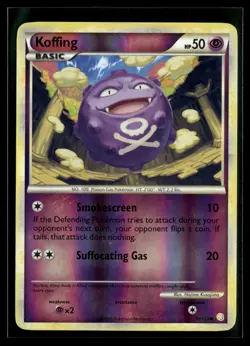 Koffing 70/123 HeartGold & SoulSilver Reverse Holo Common Pokemon - Image 1