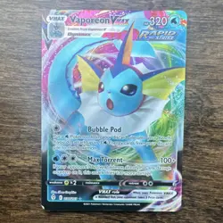 Pokemon Vaporeon VMAX SWSH07 Evolving Skies Ultra Rare Holo 030/203 320 HP - Image 1
