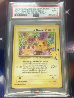 2021 POKEMON CELEBRATIONS CLASSIC COLL #24 BIRTHDAY PIKACHU-HOLO PSA 9 - Image 1