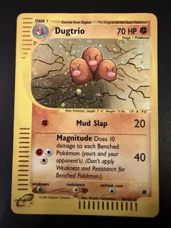 Pokemon Card Dugtrio 10/165 Expedition Base Set Holo Rare SWIRL - Image 1