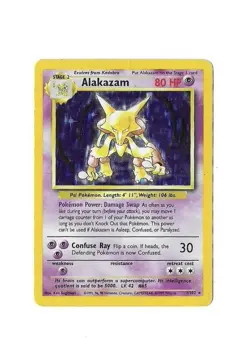 Alakazam 1/102 Base Set Holo Rare Unlimited Pokemon TCG Card HP Condition - Image 1