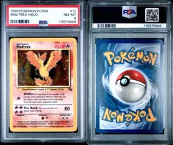 1999 POKEMON MOLTRES HOLO RARE 12/62 BASE SET FOSSIL PSA 8 - Image 3