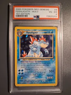 2000 Pokemon Neo Genesis 1st Edition Feraligatr Holo #4, graded PSA 4 - Image 1