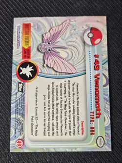 Pokemon Venomoth #49 Topps TV Animation Edition Black Foil - Image 2