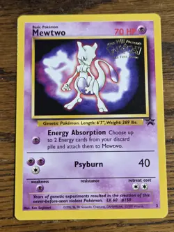 Pokemon Wotc Black Star Promo # 3--1st Movie Mewtwo **Not Played** - Image 1