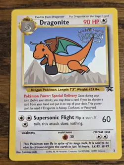 Pokemon Wotc Black Star Promo # 5 Movie Promo DRAGONITE **not played** - Image 1