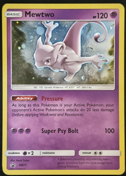 Mewtwo SM77 Black Star Promo Pokemon Sun & Moon LP - Image 1