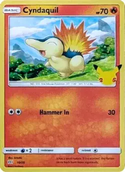 Cyndaquil 010/025 Promo McDonald's 25th Anniversary Promos Pokemon Holo NM - Image 1
