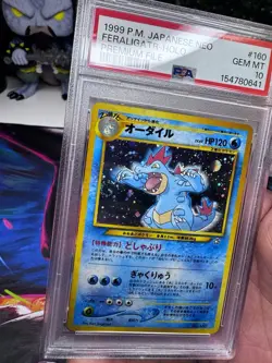 Feraligatr No. 160 Japanese Neo Genesis INSANE SWIRL Holo Pokemon TCG - PSA 10 - Image 3