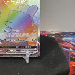 Pokemon TCG Greedent VMAX Rainbow Secret Rare Card 272/264 Fusion Strike NM - Image 4