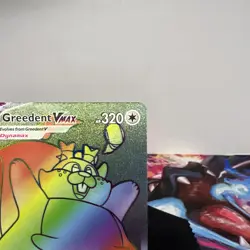 Pokemon TCG Greedent VMAX Rainbow Secret Rare Card 272/264 Fusion Strike NM - Image 5