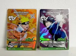 Naruto Mythos 1st Edition Promo Card Set Naruto 141/130 & Sasuke Uchiha 142/130 - Image 1