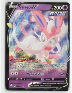 Sylveon V 074/203 Holo Evolving Skies Pokemon Near Mint V Rare - Image 1