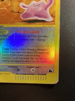 Pokemon Card-Ditto-Skyridge-Holo Reverse-51/144-ENG-Poor - Image 5