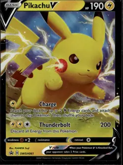 Pikachu V Promo SWSH: Sword & Shield Promo Cards SWSH061 Lightning Holo Pokemon - Image 1