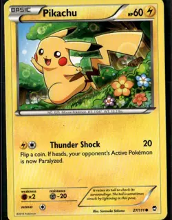 Pikachu Common XY Furious Fists 27/111 Lightning Pokemon Card - Image 1