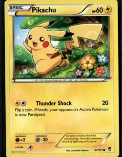Pikachu Common XY Furious Fists 27/111 Lightning Pokemon Card - Image 1