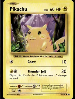 Pikachu Common XY Evolutions 35/108 Lightning Normal Pokemon Card - Image 1