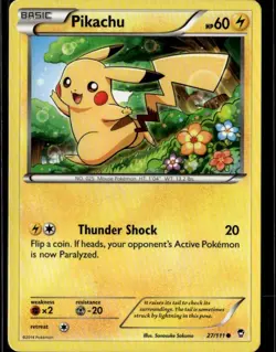 Pikachu Common XY Furious Fists 27/111 Lightning Pokemon Card - Image 1