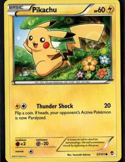 Pikachu Common XY Furious Fists 27/111 Lightning Pokemon Card - Image 1