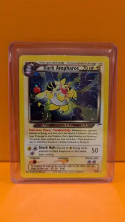Pokemon Dark Ampharos TCG Neo Destiny Card 1/105 Unlimited Holo Rare - Image 1