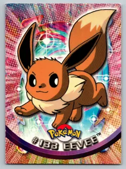 2000 Topps Pokemon TV Animation Edition Series 3 Non Holo #133 Eevee Blue Label - Image 1