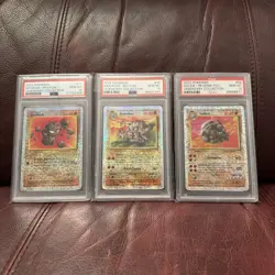 2002 POKEMON LEGENDARY COLLECTION GEODUDE,GRAVELER,GOLEM REVERSE FOIL PSA 10 - Image 1
