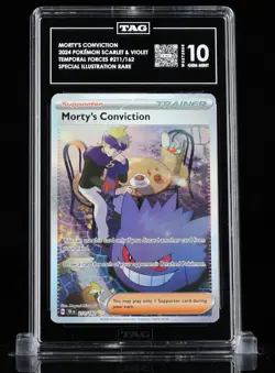 TAG Gem Mint 10 Morty's Conviction 211/162 Pokemon Temporal Forces TEF EN - Image 1