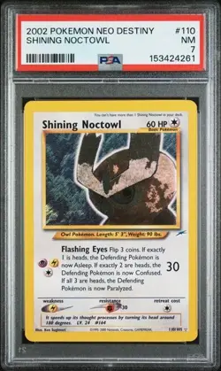 2002 Pokemon Neo Destiny 110 Shining Noctowl PSA 7 NEW CERT - Image 1