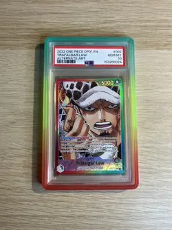 Trafalgar Law OP01-002 PSA 10 Pre Errata Alpha 2022 Romance Dawn One Piece TCG - Image 1