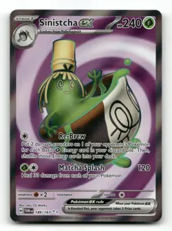 Sinistcha ex 189/167 - Twilight Masquerade - Pokemon Card NM/M - Image 1