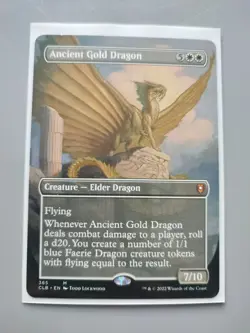 MTG Ancient Gold Dragon Full Art Borderless NM - Image 1