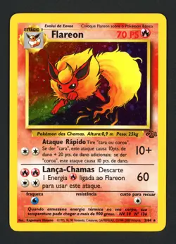 Flareon 3/64 Jungle SPANISH Unlimited Holo Rare Swirl Pokemon TCG - Image 1