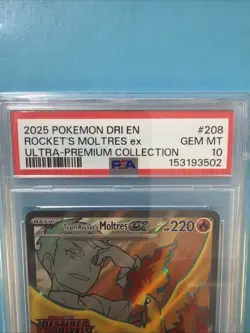 2025 Pokemon DRI EN 208 TEAM Rocket’s Moltres ex Ultra Premium Collection PSA 10 - Image 2