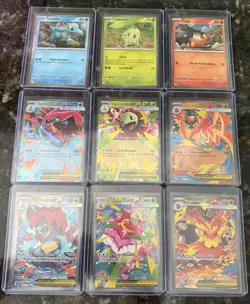 Pokemon TCG Mega Feraligatr EX Mega Meganium EX Totodile 9 Card Lot - Image 1