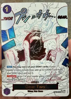 One Piece Gear Two Alt Art OP11-080 A Fist of Divine Speed MINT - Image 1