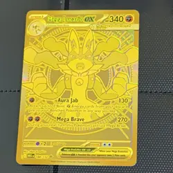 Mega Lucario EX 188/132 Mega Evolution Gold Holo Pokemon Card - Image 1