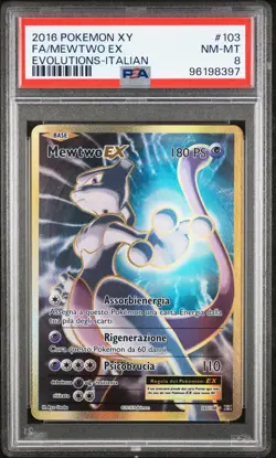 Pokemon Card Italian - Mewtwo Ex #103 - Evolutions - PSA 8 NM-MT - Image 2