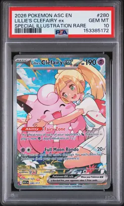 2026 POKEMON ASC EN-SPECIAL ILLUSTRATION RARE #280 LILLIE'S CLEFAIRY EX PSA 10 - Image 1