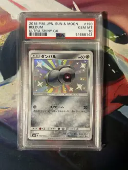 Pokemon Japanese Beldum Shiny Holo Ultra Shiny GX 190/150 PSA 10 GEM MINT - Image 1