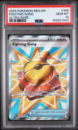 Pokemon Fighting Gong Mega Evolution #168 Graded Card PSA 10 - Image 1