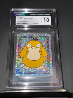 Pokemon TCG Psyduck Merlin (1998) Series 1 S10 Special Glitter CGC Gem Mint 10 - Image 1