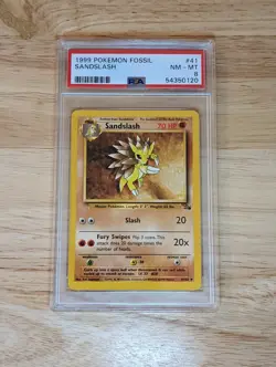 Pokemon - Sandslash - 41/62 - Uncommon - 1999 Fossil - PSA 8 NM-MT - Image 1