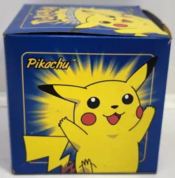 Pokemon Burger King 23k Gold Plated Trading Card Pikachu Blue Box Plastic Opened - Image 1