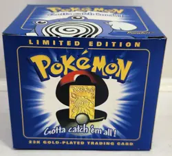 Pokemon Poliwhirl 23K Gold Plated Trading Card Burger King Promotion Blue Box - Image 2