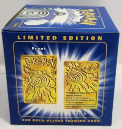 Pokemon Poliwhirl 23K Gold Plated Trading Card Burger King Promotion Blue Box - Image 3