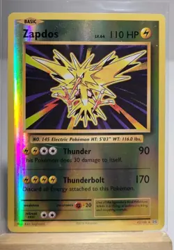 Zapdos 42/108 Evolutions Reverse Holo Rare Pokemon Card LP - Image 1