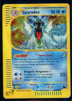 Pokemon SKYRIDGE - #H10/H32 Gyarados - Holo - ENG - Heavily Played/Damaged - Image 1