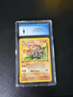 🔥 CGC 9 MINT | GRAVELER 37/62 POKEMON (1999) 1ST EDITION FOSSIL | GRADED CARD - Image 1