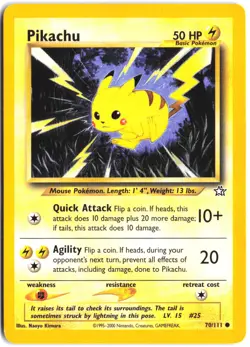 Pikachu 70/111 Common Neo Genesis Pokemon Unlimited - Image 1